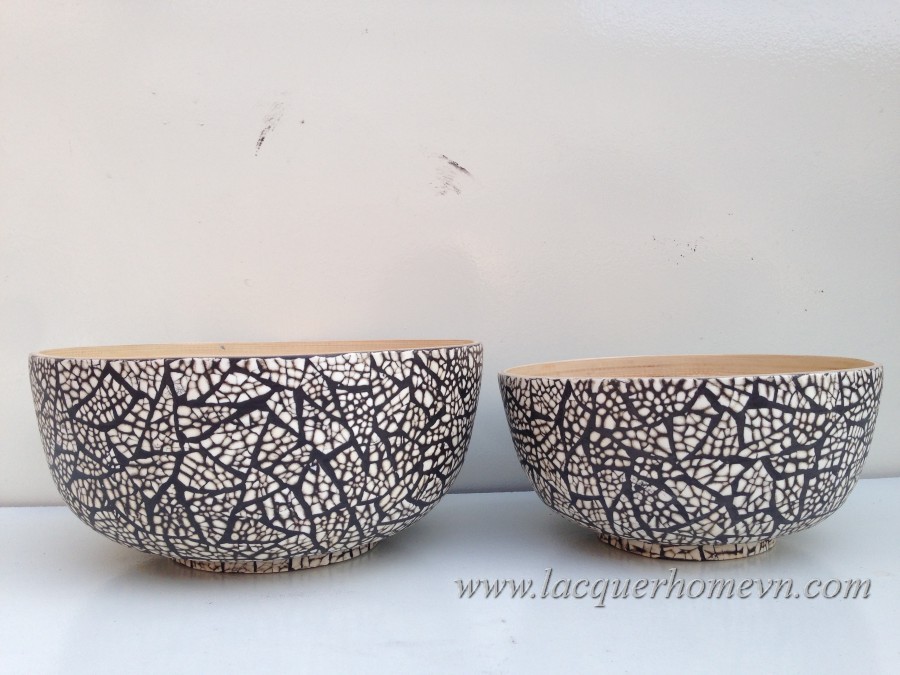 Bamboo eggshell crackle cereal bowl
